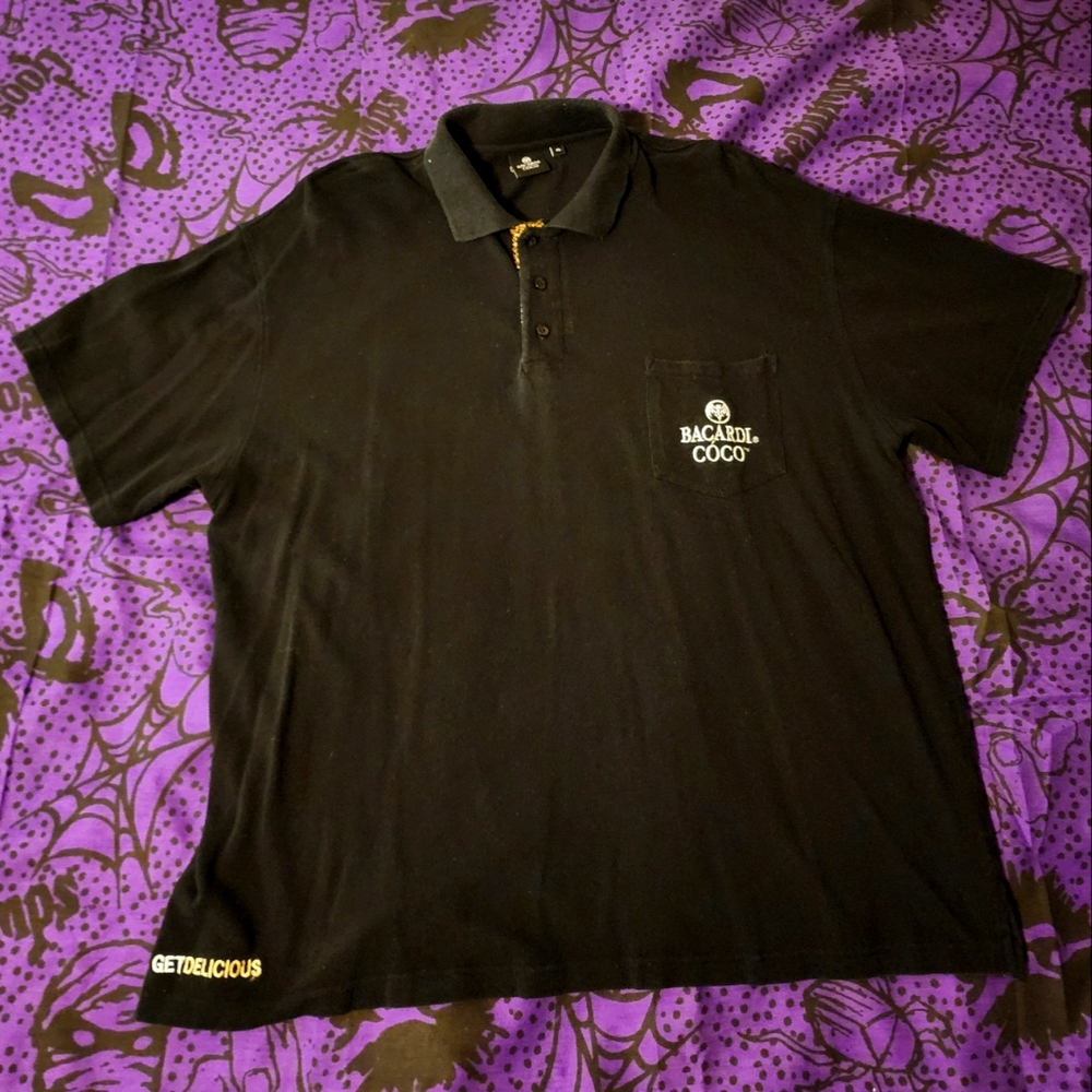 Bacardi Rare Black Polo Shirt for Men Size XL
